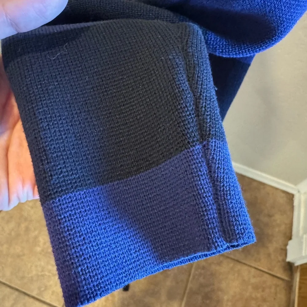 J. Crew Blue and Black Ribbed Turtleneck Sweater Dress